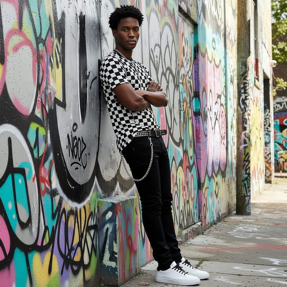 Brooklyn Xpress "Y2K Vintage" Checkerboard Streetware T-Shirt